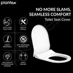 Plantex Hygienic Toilet Combo/Polypropylene Toilet Seat Cover / Self Adhesive Toilet paper holder/D- Shape Health Faucet Set with 1.20 meter hose Pipe for Toilet and Clamp (Chrome)
