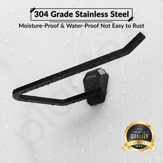 Plantex Towel Holder for Bathroom/304 Grade Stainless Steel Napkin Ring/Towel Hanger/Towel Ring/Bathroom Accessories - Pack of 1 (PMB-2404, Z-Black)