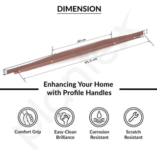 Plantex Profile Handle for Kitchen Cabinet/36 Inch Alluminium Drawer Profile Handle/Wardrobe Pull Handle for Home/Office/Hotel - Pack of 1 (Rose Gold)