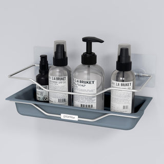 Plantex ABS Plastic Self Adhesive Bathroom Shelf/Adhesive Shelf for Kitchen/Multipurpose Stainless Steel Wire Shelf/Bathroom Organiser (Silver & Grey)