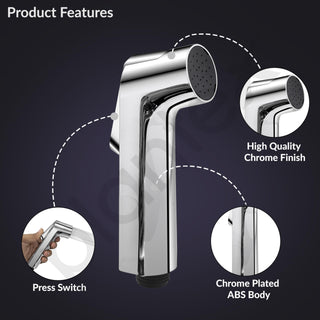 Plantex ABS Health Faucet for Toilet/Jet Spray for Bathroom/Health Faucet Gun Only/Hand Shower for Toilet - Pack of 1 (Royal, Chrome)