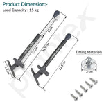 Plantex 10 Inch Soft Close Hydraulic Gas Spring Stay Strut Pneumatic Lift Support/Cabinet Hinges Support/Capacity 15 KGS (150 N) - Pair of 1 (2 Pcs) (Silver)