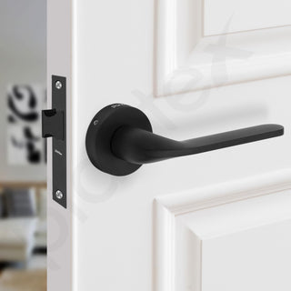 Plantex Pearl Mortise Door Lock for Balcony and Bathroom Door Lock/Keyless Pull Handle Set with Baby Latch (7060, Z-Black)