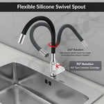 Plantex Pure Brass Flexible Tap for Kitchen Sink with Brass Wall Flange and Teflon Tape/360° Rotating Sink Tap for Kitchen Basin with Water Saving Aerator - (Epic, 6325)