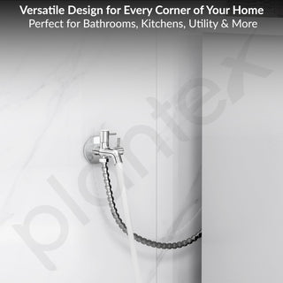 Plantex Pure Brass Two-Way Bib Cock Tap with Water-Saving Aerator/Compatible with Washing Machines/2 in 1 Tap -7 Year Warranty -(ICO-907-Chrome)