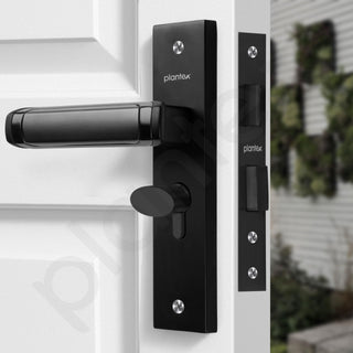 Plantex Heavy-Duty Door Lock Set - Main Door Lock Handle Set/Mortise Lock with 3 Keys, Brass Lock Body & Cylinder (8127 - Z Black & DC Black)
