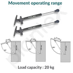 Plantex 10 Inch Soft Close Hydraulic Gas Spring Stay Strut Pneumatic Lift Support/Cabinet Hinges Support/Capacity 20 KGS (200 N) - Pair of 1 (2 Pcs) (Silver)