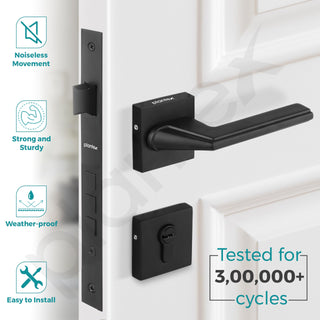Plantex Premium Main Door Lock With 3 Years Warranty - Mortise Lock Set for Home (7122 - Z-Black)