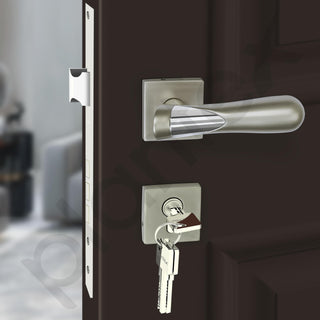 Plantex Premium Main Door Lock with 3 Years Warranty - Mortise Lock Set for Home (593 - Satin Chrome)