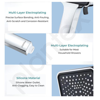 Plantex ABS Square Hand Shower for Bathroom/Hand Shower Without Hose Pipe for Home/Hotel-(643-Chrome)