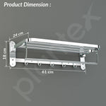 Plantex 304 Grade Stainless Steel Towel Rack in Bathroom/Towel Holder in Bathroom/Cloth Hanger for Bathroom Wall/Bathroom Accessories (24 Inch) Chrome