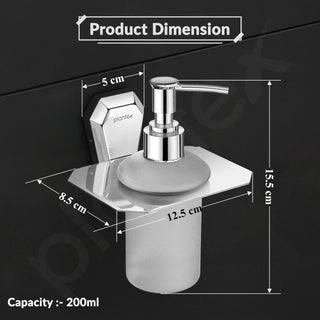 Plantex Liquid Soap Dispenser for Bathroom/304 Grade Stainless Steel Shampoo Dispenser/Handwash Dispenser/Bathroom Accessories - Pack of 1 (PM-2407, Chrome)
