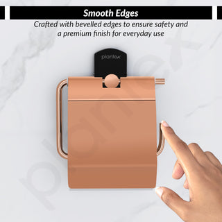 Plantex 304 Stainless Steel Toilet Paper Holder/Tissue Paper Roll Holder for Bathroom/Washroom/Bathroom Accessories -Parv (Rose Gold & Black)