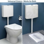 Plantex Dual Cistern Flush Tank/Polypropylene Flush Tank for Toilet with 10 Ltr Water Capacity/Western Toilet Flush Tank - Pack of 1 (White)