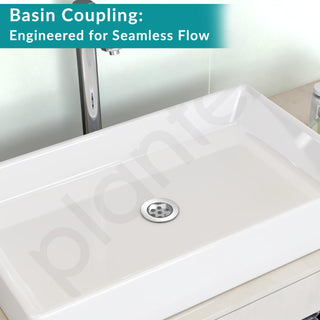 Plantex Stainless Steel Kitchen Sink Waste Coupling 3 inch Full Thread/Coupling for Wash Basin- Pack of 1 (Silver)