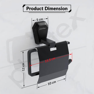 Plantex Toilet Paper Holder for Bathroom/304 Grade Stainless Steel Tissue Paper Roll Holder/Bathroom Accessories - Pack of 1 (PMB-2410, Z-Black)