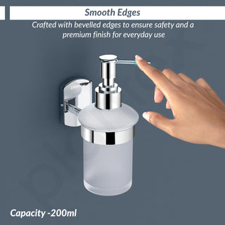 Plantex 304 Grade Stainless Steel Hand Wash Holder for Wash Basin/Liquid Soap Dispenser/Bathroom Accessories - Parv (Chrome)