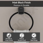 Plantex Space Aluminium Hand Napkin Hanger/Towel Ring/Napkin Holder/Towel Hanger/Bathroom Accessories (Black)