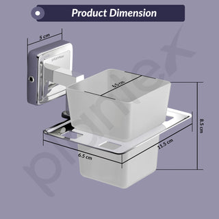 Plantex 304 Grade Stainless Steel Toothbrush Holder/ABS Toothpaste Stand/Tumbler Holder for Bathroom - Decan (Chrome)