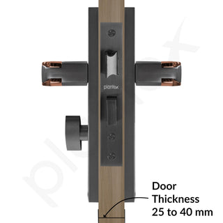 Plantex Heavy Duty Door Lock Set - Main Door Lock Handle Set/Mortise Locks with 3 Keys, Brass Body & Cylinder (8064 - Grey & PVD Choco)