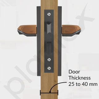 Plantex Heavy-Duty Door Lock Set - Main Door Lock Handle Set/Mortise Lock with 3 Keys, Brass Lockbody & Cylinder (8113 - Satin Black & PVD Choco)