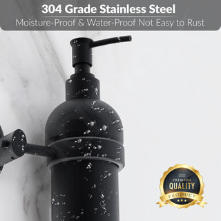Plantex 304 Grade Stainless Steel Liquid Soap Dispenser for Bathroom/Wall Mount handwash Dispenser/Shampoo Dispenser/Bathroom Accessories - Oreva (Black)