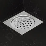 Plantex 304 Grade Stainless Steel Bathroom Drain Cover/Floor Drain Jali for Bathroom/Drainage Cover (5x5 inches) - (BH-1101, Chrome)
