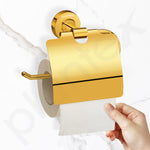 Plantex 304 Grade Stainless Steel Toilet Paper Roll Holder/Tissue Paper Holder/Bathroom Tissue Holder/Bathroom Accessories - Daizy (Golden)