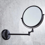 Plantex Premium Brass Magnifying Mirror/Two-Sided 360ยฐ Swivel Shaving Mirror With 5x/1x Magnification/Vanity Mirror for Bathroom (8 Inches-Black/Wall Mount)
