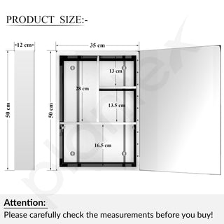 Plantex Premium Bathroom Mirror Cabinet/304 Grade Stainless Steel Mirror Cabinet/Bathroom Shelf for Wall - (14x20 Inch - Chrome)