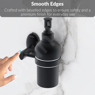 Plantex 304 Grade Stainless Steel Liquid Soap Dispenser for Bathroom/Wall Mount handwash Dispenser/Shampoo Dispenser/Bathroom Accessories - Oreva (Black)