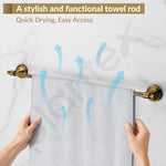 Plantex 304 Grade Stainless Steel Bathroom Accessories Set of 3 - Towel Hanger/Napking Holder/ Soap Holder for Bathroom - Niko (Brass Antique)