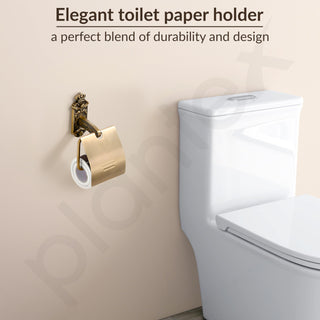 Plantex Antique Aluminum Toilet Paper Holder/Tissue Paper Roll Holder/Toilet Paper Holder Roll Holder for Bathroom Accessories (Brass-Antique)
