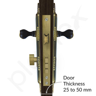 Plantex Heavy-Duty Door Lock Set - Main Door Lock Handle Set/ 6-Lever Lock Mechanism with 3 Years of Warranty/Mortise Lock with 3 Keys, Brass Lock Body & Cylinder(596 - Brass Antique)