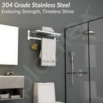 Plantex 304 Grade Stainless Steel Towel Rack in Bathroom/Towel Holder in Bathroom/Cloth Hanger for Bathroom Wall/Bathroom Accessories (24 Inch) Chrome