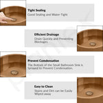 Plantex Stainless Steel Pedestal Wash Basin/Free Standing Round Basin for Bathroom/living Room/Hotel (15 x 15 x 34 Inch - Rose Gold)