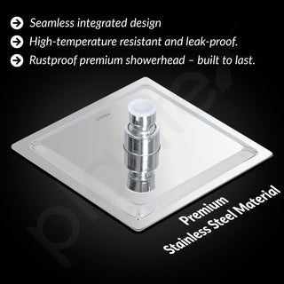 Plantex Stainless Steel Overhead Shower 6 x 6 inch with Water-Saving Technology/High pressure Rain Shower Head without Arm/Bathroom Shower -(Ultra Slim-Chrome)