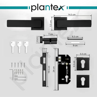 Plantex Heavy Duty Main Door Lock Set with 3 Keys/Mortise Door Lock for Home/Office/Hotel (7116 - DC-Black & Z-Black)