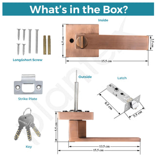 Plantex Door Lock/Heavy Duty Main Door Lock with 3 Key/Mortise Lock for Home/Office/Hotel - (9807-Copper Antique)