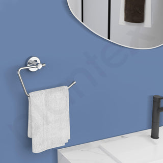 Plantex Stainless Steel Hand Towel Hanger for Washbasin/Napkin Holder for Bathroom/Towel Ring/Bathroom Accessories (Chrome) Pack of 2