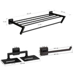 Plantex 304 Grade Stainless Steel Towel Rack for Bathroom/Double Soap Holder/Napkin Hanger for Wash Basin/Bathroom Accessories, Decan (Black)
