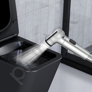 Plantex 6 Inch Health Faucet for Toilet/Jet Spray for Bathroom/Square Hand Jet Spray with 1.2 Meter Flexible Hose Pipe and Wall Brackets - (Chrome)