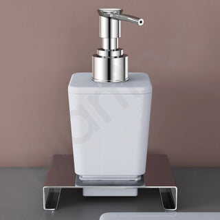 Plantex Soap Dispenser for Bathroom/Stainless Steel and ABS Shampoo/Hand Wash/Liquid Soap Dispenser - Table Top Bathroom Accessories - Pack of 1 (Chrome & ABS)