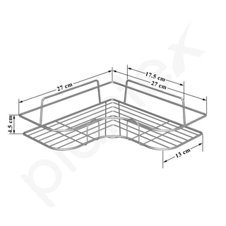 Plantex Self Adhesive Corner Shelf for Wall/Stainless Steel Bathroom Shelf/Kitchen Corner Shelf/Bathroom Organizer Without Drill-Pack of 4 (Chrome)
