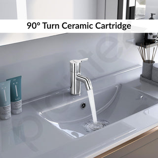 Plantex Brass Pillar Cock Water Tap/Pillar Cock for Wash Basin with Teflon Tape/Single Lever Tabletop Basin Tap - (ORE-1401, Chrome)