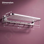 Plantex 24 Inch Towel Rack for Bathroom/304 Grade Stainless Steel Towel Bar/Towel Holder with Rod/Hook/Bathroom Accessories - (Chrome)