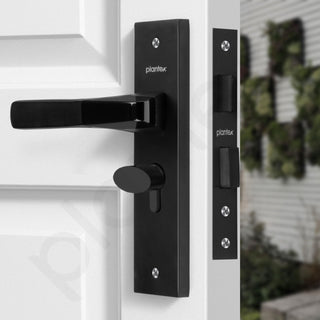Plantex Heavy-Duty Door Lock Set - Main Door Lock Handle Set/Mortise Lock with 3 Keys, Brass Lock Body & Cylinder (8114 - Z Black & DC Black)