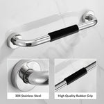 Plantex Stainless Steel Grab Bar for Toilet with Grip/17-inch Anti-Slip Handle for Bathroom Support - Pack of 1 (Chrome)