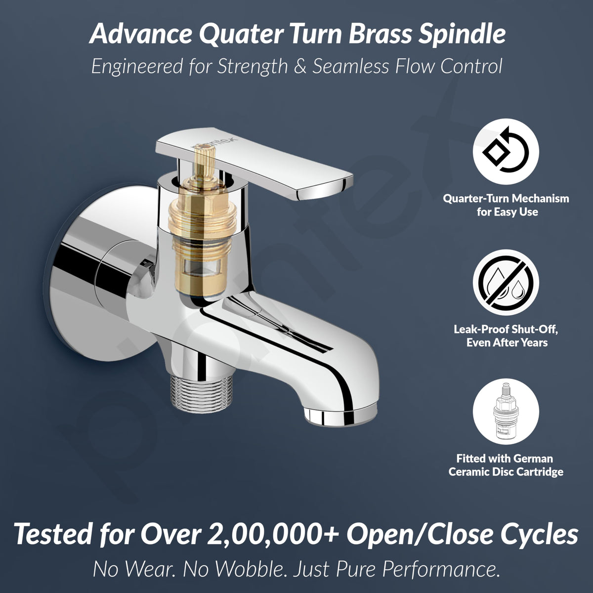 Plantex Pure Brass 2 in 1 Tap for Washing Machine/2-Way Bib Cock