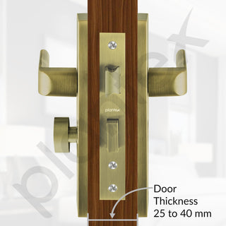 Plantex Heavy-Duty Door Lock Set - Main Door Lock Handle Set/ 6-Lever Lock Mechanism with 3 Years of Warranty/Mortise Lock with 3 Keys, Brass Lockbody & Cylinder (8110 - Brass Antique)